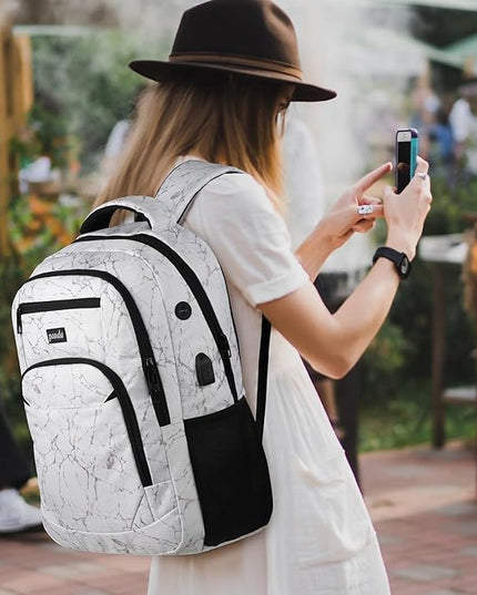 Paude Backpack for Men,College Backpack High School Bookbag for Teen Boys Laptop Bookbag with USB Port
