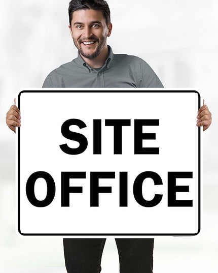 Site Office Sing Sign, 24x30 Inches, 55 mil thick HDPS (high density polystyrene), Made in USA by My Sign Center