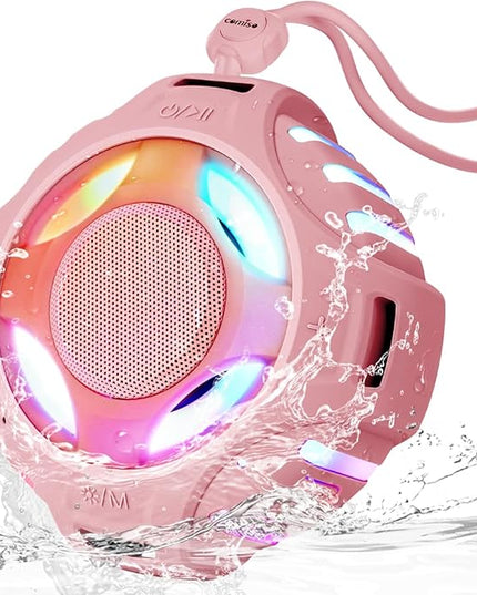 comiso Bluetooth Shower Speaker, Waterproof Bluetooth Speakers IPX7, Floating 2000mAh, Portable Wireless Speaker with LED Light, Loud HD Sound and Bass for Travel Beach Pool, Camping, Ideal Gifts.