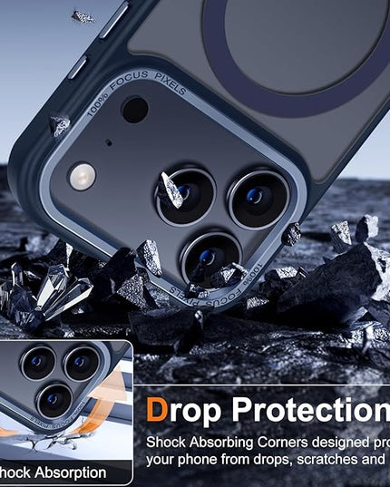 Hython Case for iPhone 17 Pro Max Case Magnetic Translucent Matte Phone Cases 6.9" [Compatible with MagSafe] Thin Slim Fit Shockproof Bumper Hard Protective Cover for Women Men Girls, Deep Blue