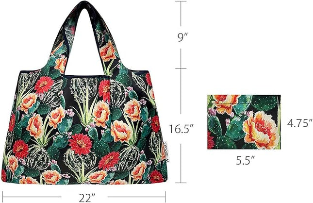 allydrew Large Foldable Tote Nylon Reusable Grocery Bags