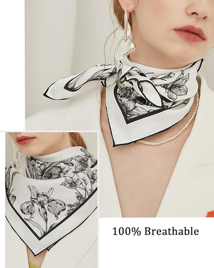 Dailyacc Hair Bandanas Scarf For Women Lightweight Fashion Neck Silk Satin Head Scarves For Sleeping Handbags Scarf