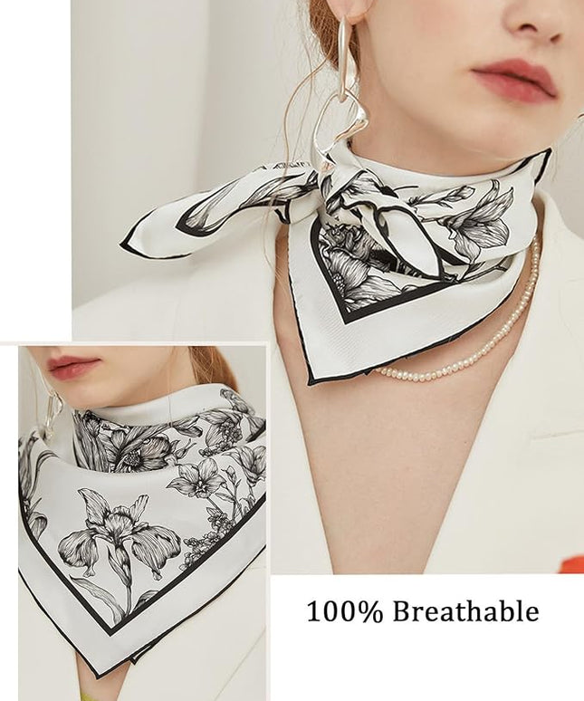 Dailyacc Hair Bandanas Scarf For Women Lightweight Fashion Neck Silk Satin Head Scarves For Sleeping Handbags Scarf
