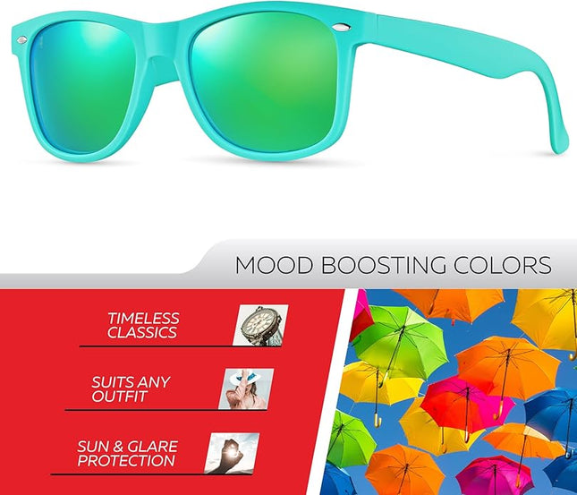 Retro Rewind Polarized Sunglasses for Men and Women - UV Protection Classic Sun Glasses