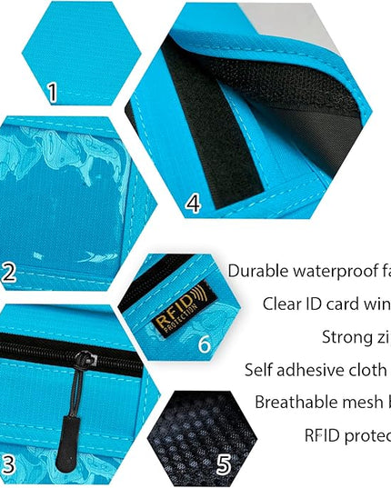 RFID Blocking Travel Neck Wallet Pouch and Passport Holder, Travel Neck Pouch Passport Holder for Women & Men - Light Blue
