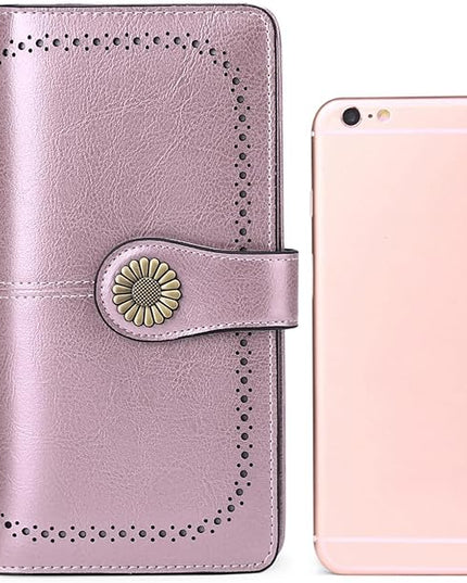 SENDEFN Wallets for Women Leather Credit Card Holder with RFID Blocking Large Capacity Wristlet | with RFID Blocking, Large Capacity, Wristlet, with RFID Blocking, Large Capacity, Wristlet