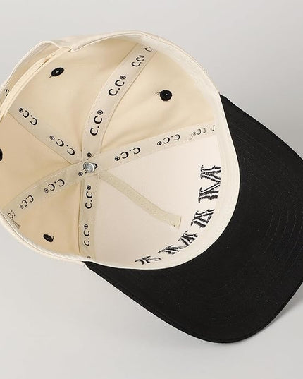 MIRMARU Two-Tone Vintage Canvas Trucker Hats for Men & Women, Adjustable Size Baseball Caps with Trendy Embroidered Design