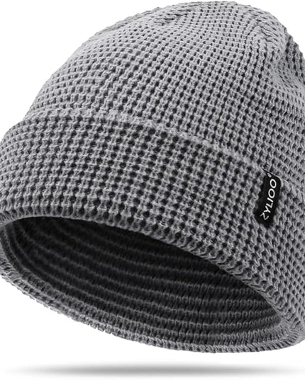 Zylioo XXL Oversize Waffle Knit Beanie,Large Winter Warm Hats for Men Women, Durable Premium Toboggan Hat for Big Heads