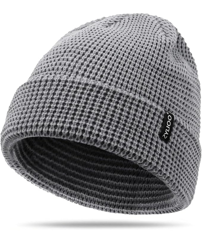 Zylioo XXL Oversize Waffle Knit Beanie,Large Winter Warm Hats for Men Women, Durable Premium Toboggan Hat for Big Heads