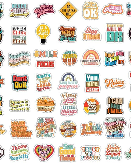 100 Pack Motivational Stickers, Positive Inspirational Decals, Teacher Rewards for Phone Cases Laptops Valentine’s Day Gifts, Study Groups, Water Bottle Stickers for Women Teens Kids Adults (Inspire)