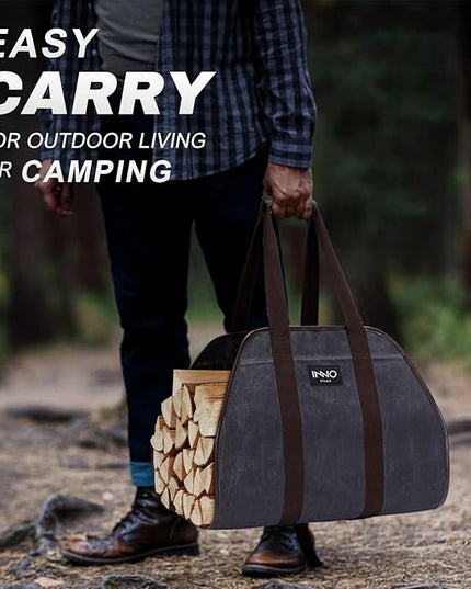 INNO STAGE Canvas Wood Carriers Log Tote Bag,40"X19" Firewood Holder,Fireplace Wood Stove Accessories