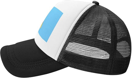 Cute Flag Baseball Cap for Men Women Mesh Trucker Hat Adjustable Patriotic Snapback Baseball Hat for Sports Running