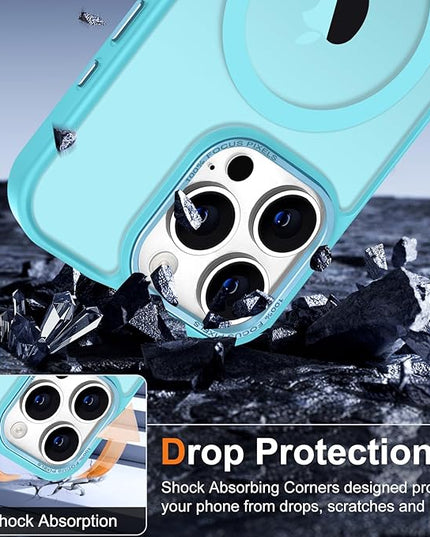 Hython Case for iPhone 16 Pro Case Magnetic Translucent Matte Phone Cases 6.3" [Compatible with MagSafe] Thin Slim Fit Shockproof Bumper Hard Protective Cover for Women Men Girls, Frosted Lake Blue