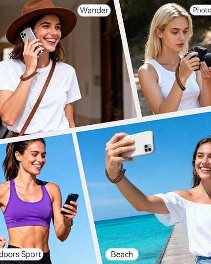 Phone Wrist Strap with 2 Phone Tether Tab, 2 Pack Adjustable Anti-Theft Cell Phone Lanyard for Travel & Outdoors