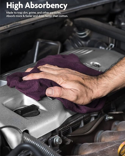 Fantasticlean Microfiber Cleaning Cloth Roll -75 Pack, Tear Away Microfiber Towels, 12" x 12", Reusable, Washable, Scratch Free, Ultra Absorbent for All-Around Cleaning Supplies (Dark Purple)