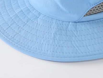 LLmoway Kids Sun Protection Hat Quick Dry Adjustable Wide Brim Mesh Bucket Hat