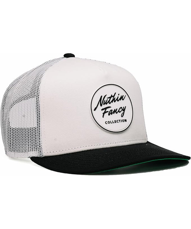 Nuthin Fancy CO Pioneer Snapback Hat, Mens and Womens Adjustable Trucker Cap with Contrast Under Bill