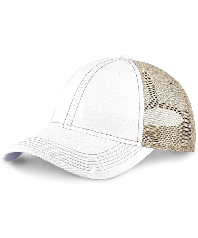 CHOK.LIDS Everyday Premium Washed Trucker Hat Unstructured Distressed Pigment Dyed Cap Adjustable Outdoor Headwear