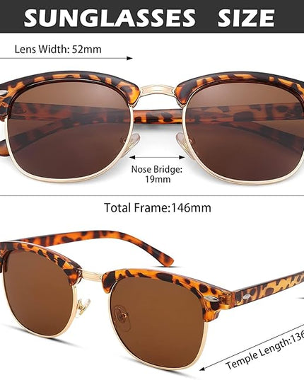 Pro Acme Semi-Rimless Polarized Sunglasses UV 400 Protection for Women Men