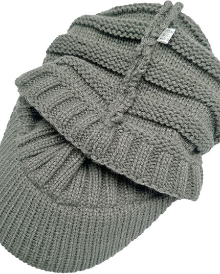 XYIYI Beanie Tail Winter Warm Knit Messy High Bun Ponytail Hats Visor Beanie Cap