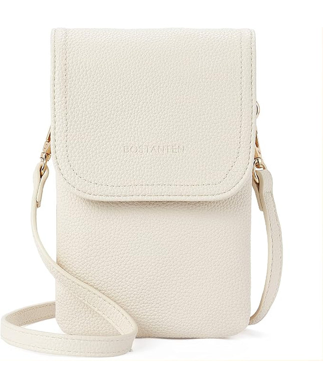 BOSTANTEN Vegan Leather Small Crossbody Bags for Women Designer Cell Phone Bag Wallet Purses Adjustable Strap