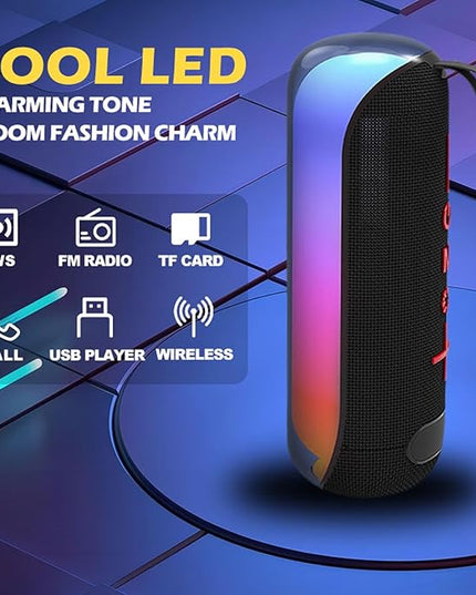 T&G Bluetooth Speakers, Portable Wireless Stereo Speaker with Colorful Lights, IPX4 Waterproof, White Elephant Gifts for Adults, HD Sound, TWS Pair, for Home/Party/Outdoor