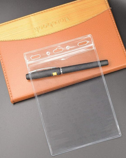 50 Pack Waterproof Passport Holder(Extra Large, Fits 4x6 in Insert), Vertical Name Tag Holder, Vinyl Plastic VIP Access Holder, Clear Back Stage Badge Holder Bulk