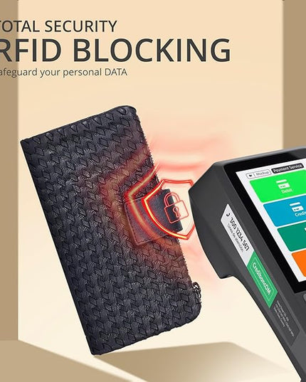 Real Leather Women Wallet Leather with RFID Blocking -Trifold Card Holder Designer Ladies Clutch with ID Window Wallets