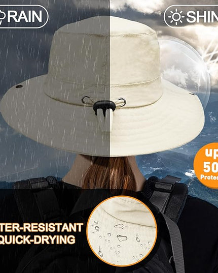 Sun Hats for Men Women Fishing Hat UPF 50+ Quick Dry Foldable Bucket Hat Adjustable Safari Hat for Beach Hiking