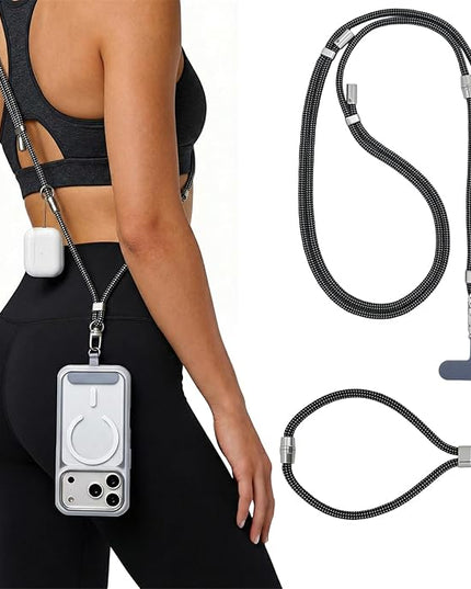 Phone Lanyard & Phone Wrist Strap, 3 in 1 Adjustable Anti Theft Phone Strap for Travel Hiking Cycling Climbing
