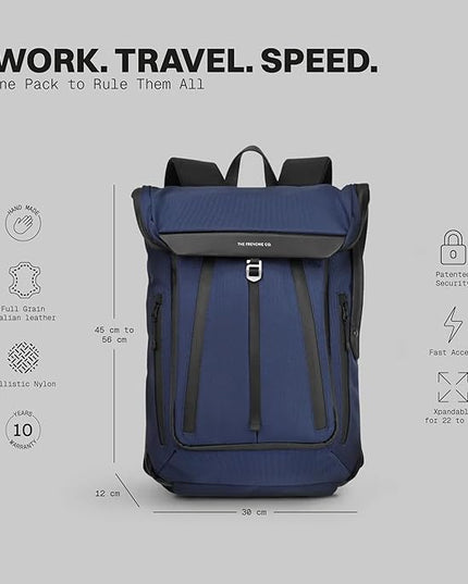 The Frenchie Co. - Work/Travel Speed Backpack - Expandable 23 to 30 liters - Laptop compartment with anti-theft magnetic closure - Ballistic nylon durable construction