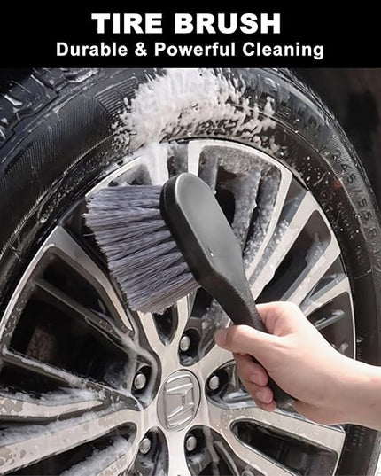 12Pcs Wheel Brush Kit for Cleaning Wheel and Tire, Wheel and Rim Brush, Car Detailing Brushes, Tire Brush, Bendable & Durable Car Wheel Rim Cleaner Brush Set,Car Detailing Cleaning Brush Supplies Kit