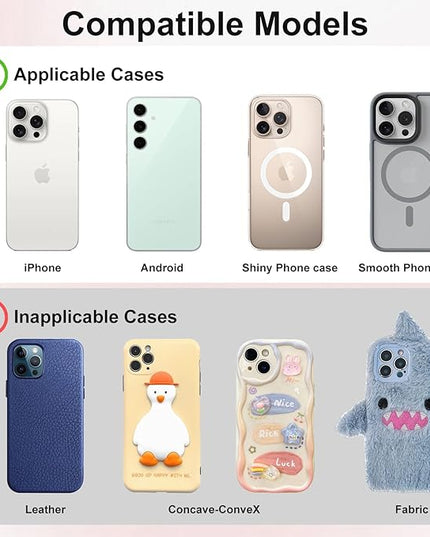 1 Pack Purple Double Sided Silicone Suction Cup Phone Case Mount, Strong Grip Holder for Selfies and Videos, Compatible with iPhone and Android