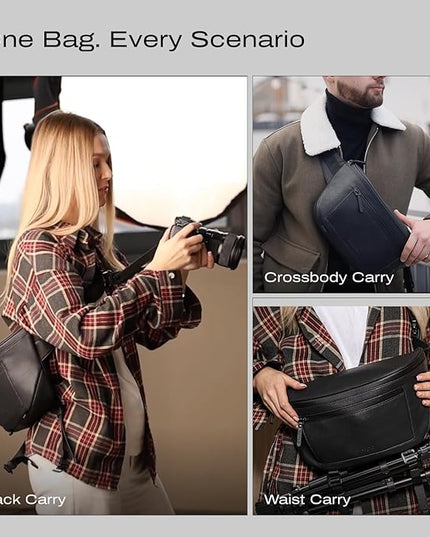 C Coiro Leather Camera Sling Bag, Weather Resistant Crossbody Camera Bag, Professional Pouch for Photographers