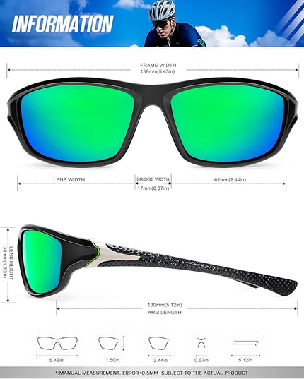KALIYADI 4 Pack Polarized Sunglasses-Men Sports Sun-glasses: Mens Sunglasses UV Protection for Fishing Driving Cycling