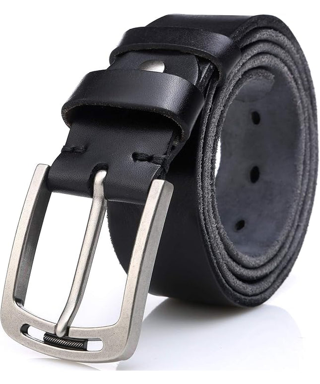 KEECOW Men's 100% Italian Cow Leather Belt Men With Anti-Scratch Buckle,Packed in a Box