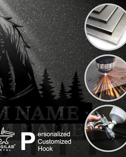 Personalized Custom Name Farm Horse Wall Key Hooks,Metal Horse Art Clothes Hooks,Metal Horse Wall Home Storage Decorative,For Front Door, Hallway, Kitchen, Bedroom,Keys,Hats (Style L)