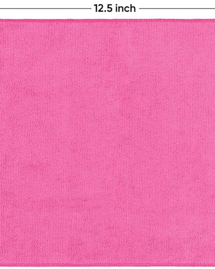 HOMEXCEL Pink Microfiber Cleaning Cloth 12 Pack, 12.5 x 12.5 inch Microfiber Towels for Cars, Ultra Absorbent Car Washing Cloth, Lint Free Streak Free Cleaning Rags for Car, Kitchen, and Window