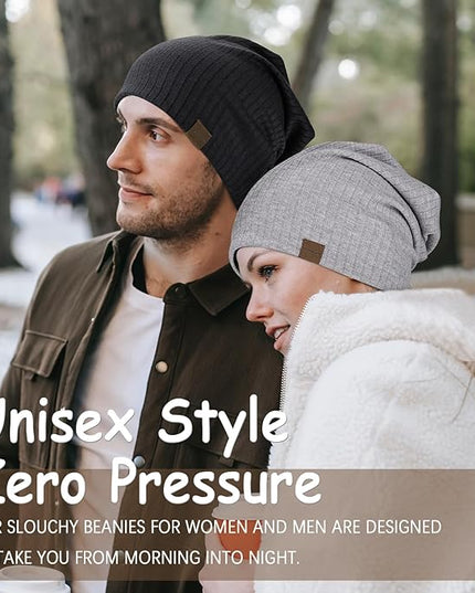Slouchy Beanie for Men Women Soft Lightweight Running Beanie Hat Chemo Cap Skull Cap