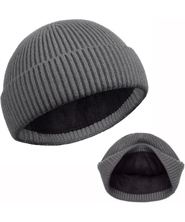 ROYBENS Swag Wool Knit Cuff Short Fisherman Beanie for Men Women, Winter Warm Hats