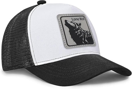 Animal Trucker Hats Leather Pattern Adjustable Snapback Mesh Animal Baseball Cap for Men