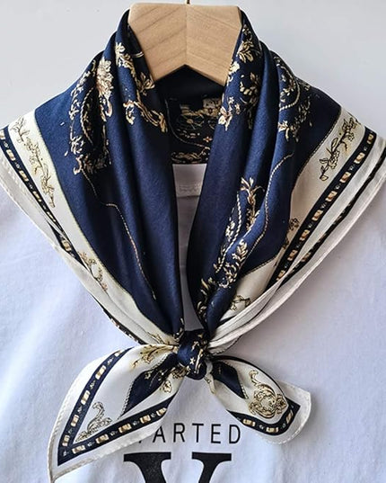 ANDANTINO 100% Mulberry Silk Scarf -21” Lightweight Square Neckerchief – Breathable Digital Printed Scarves with Gift Packed