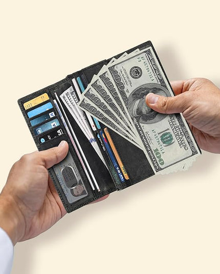 Real Leather Women Wallet Leather with RFID Blocking -Trifold Card Holder Designer Ladies Clutch with ID Window Wallets