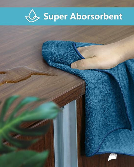 HOMEXCEL Navy Blue Microfiber Cleaning Cloth, 50 Pack Cleaning Towels for Kitchen, Lint Scratch Free, Highly Absorbent, and Reusable Cleaning Rags for House, Window and Glass, Cars, 11.5 X11.5 inch