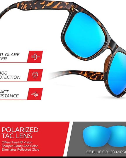 Retro Rewind Polarized Sunglasses for Men and Women - UV Protection Classic Sun Glasses