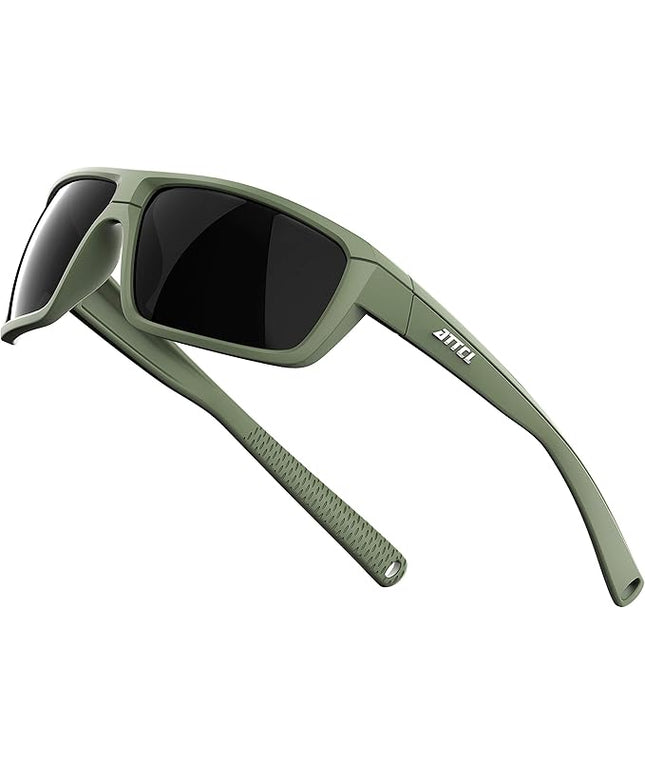 ATTCL Polarized Sunglasses Men for Fishing: UV Protection Lightweight TR90 Sports Wrap Sun Glasses Driving Golf Running