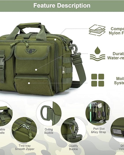 Stypos Tactical Messenger Bag,Tactical Briefcase for Man Military Laptop Bag 14 Inch/15.6 Inch /17.3 Inch Messenger Work Bag