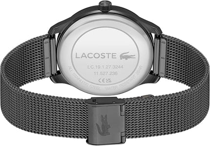 Lacoste Lisbon Men’s Quartz Watch - Three-Hand Sunray Dial with Stick Indexes, Polished Case, Crocodile Logo - Modern, Classic Timepiece - Gift for Him 42mm