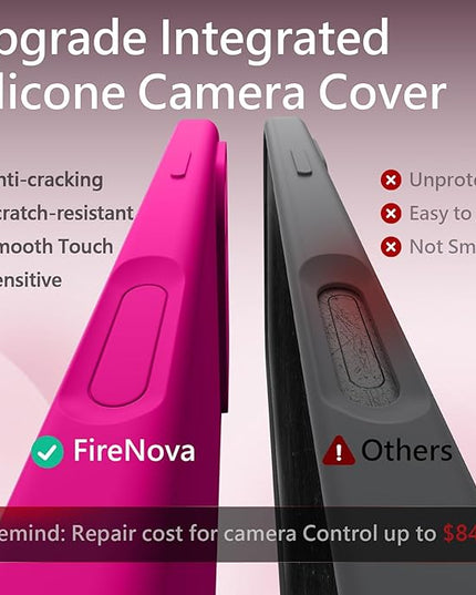 FireNova Magnetic for iPhone 17 Pro Max Case, Compatible with MagSafe, [Integrated Silicone Camera Control Button] [Camera Protection] Anti-Scratch Microfiber Lining Phone Case, 6.9", Hot Pink