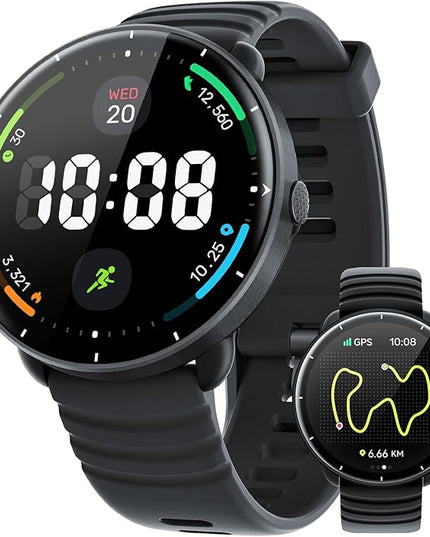 Parsonver Smart Watch for Swimming, 5ATM Waterproof Watch for Pool & Open Water, AI Swim Analysis, Built-in GPS & Compass, AMOLED Fitness Trackers 100+ Sports Modes, Heart Rate & Sleep Monitor, Black